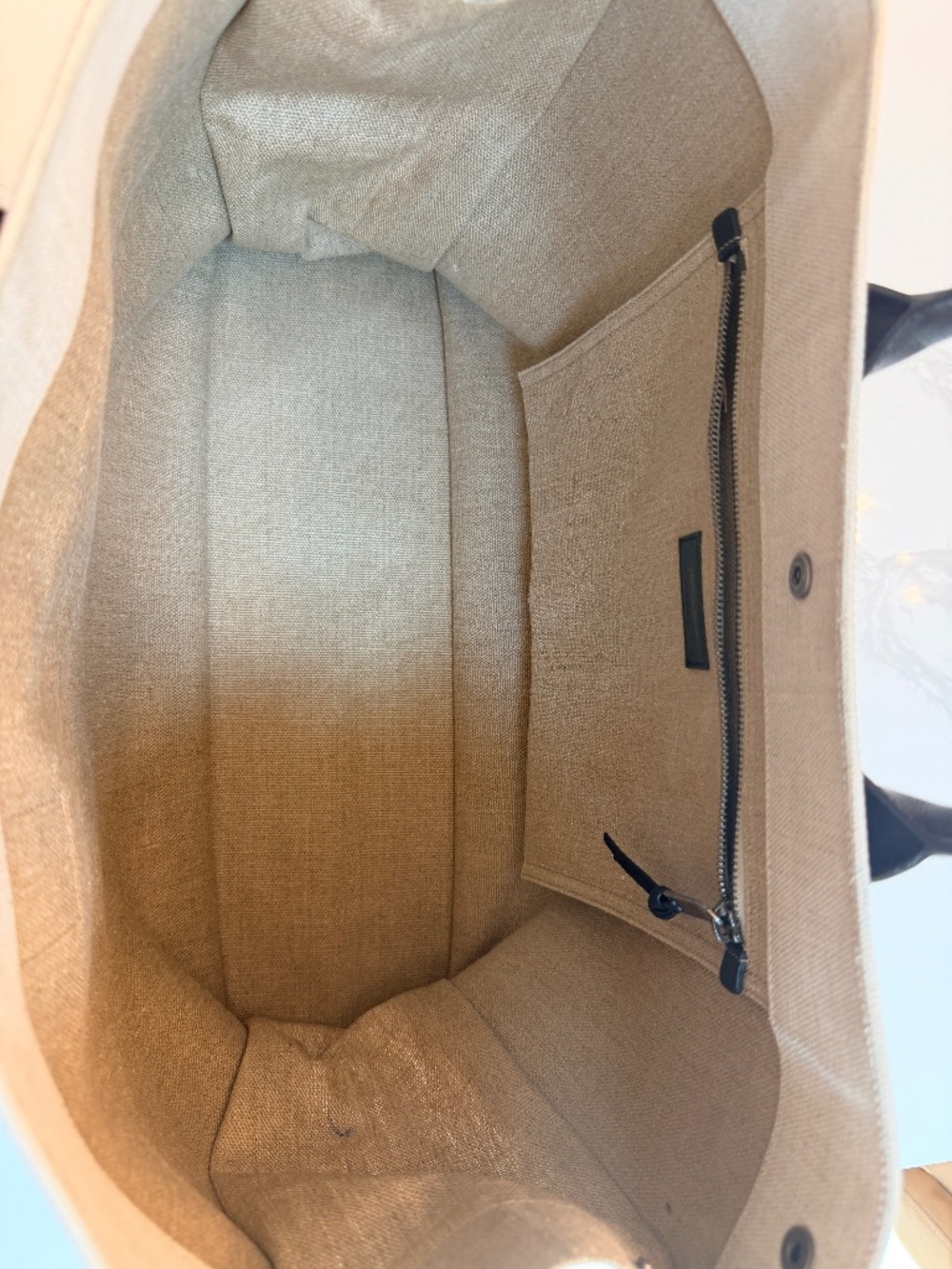 Saint Laurent Rive Gauche Linen Tote Bag Size L - Picture 3 of 15